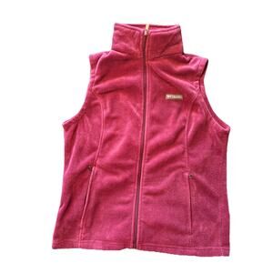 Columbia Sleeveless Vest Women's Size Large‎ Burgundy Full Zip Pocket Outdoors